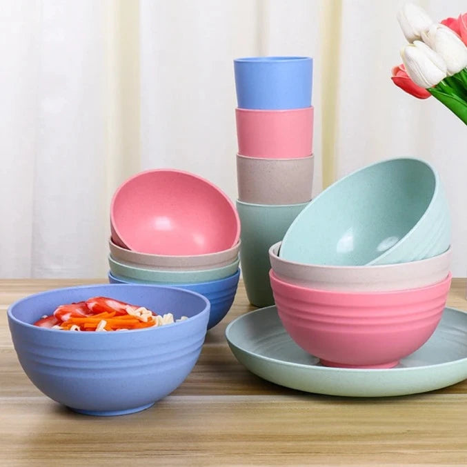 6 Piece Set Non-toxic and Eco-friendly Dinnerware for Toddlers and Kids